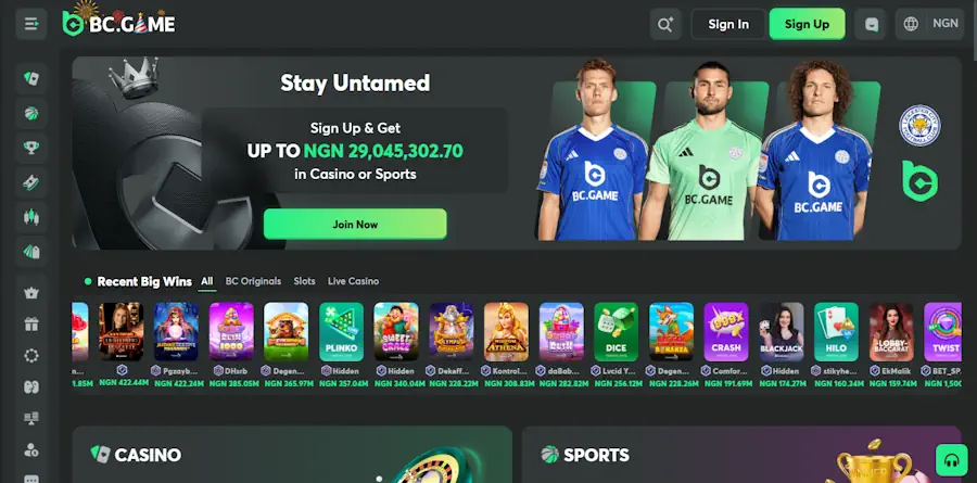 BC.Game Casino and Sportsbook Screenshot